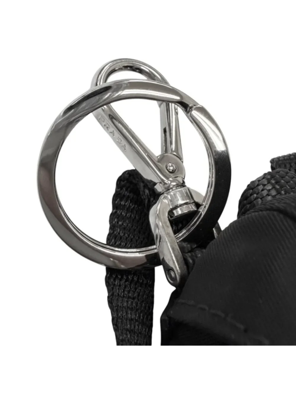 Prada Triangle Logo Backpack Motif Charm Strap Black Box Included